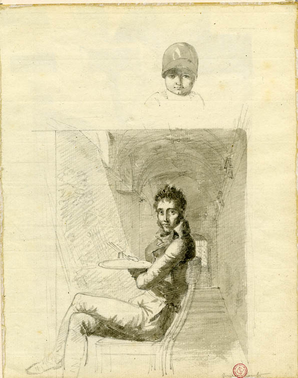 AUTOPORTRAIT DE L'ARTISTE A SON CHEVALET ; PORTRAIT D'ENFANT
